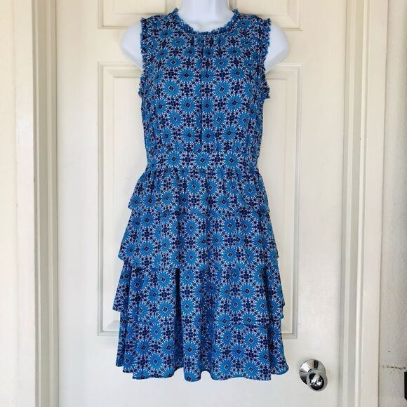NWOT Banana Republic Sleeveless Floral Tile Tier Dress - Picture 1 of 13